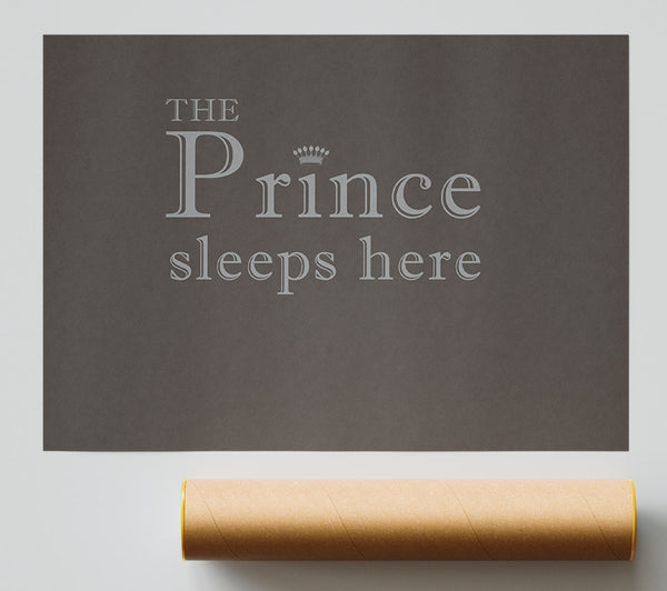 Boys Room Quote The Prince Sleeps Here Chocolate Poster