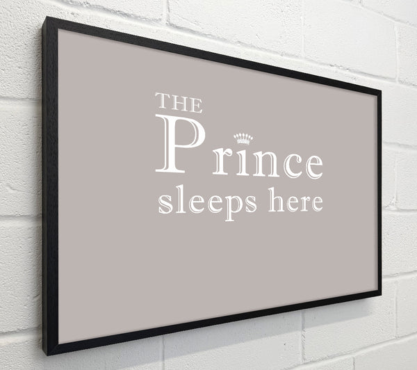 Boys room Quote The Prince Sleeps Here Beige