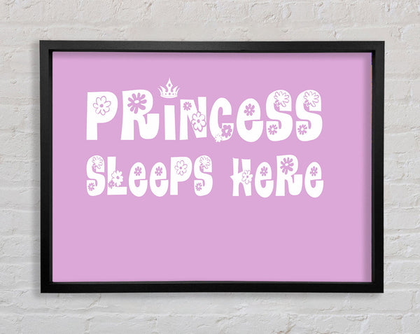 Princesss Sleeps Here Pink Framed Print