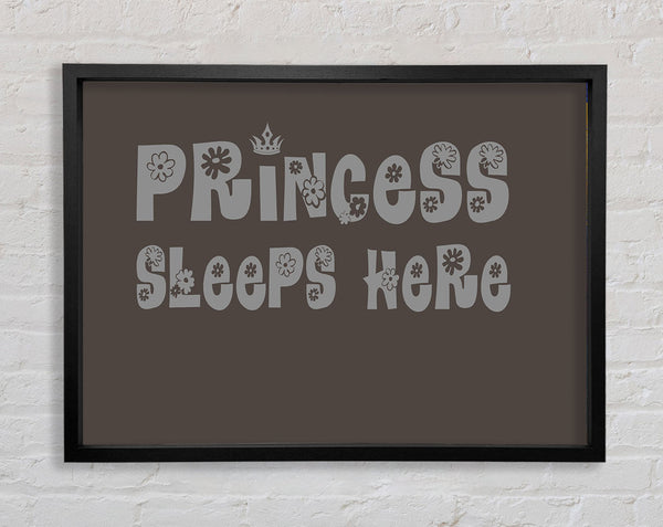 Princesss Sleeps Here Chocolate Framed Print