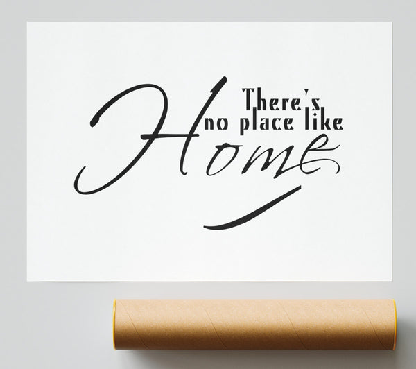 Home Quote Theres No Place Like Home White Poster