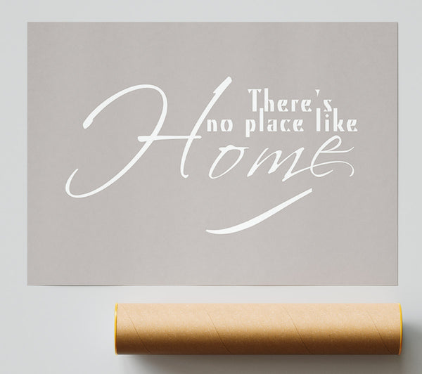 Home Quote Theres No Place Like Home Beige Poster