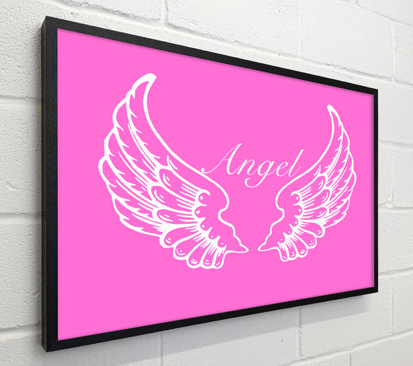 Nursery Quote Angel Wings Vivid Pink
