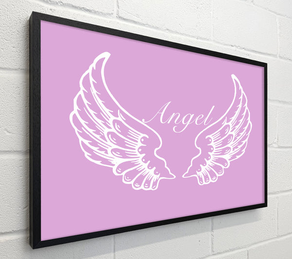 Nursery Quote Angel Wings Pink