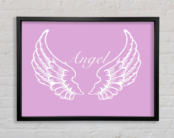 Nursery Quote Angel Wings Pink Framed Print