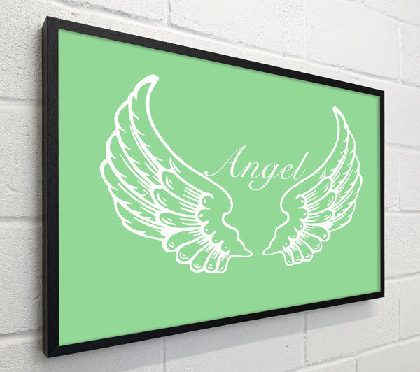 Girls Room Quote Angel Wings Green