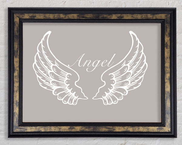 Angel Wings Beige Framed Print