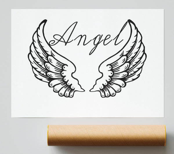 Angel Wings 4 White Print
