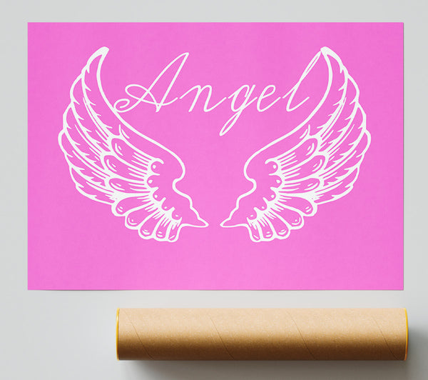 Angel Wings 4 Vivid Pink Giclee Print