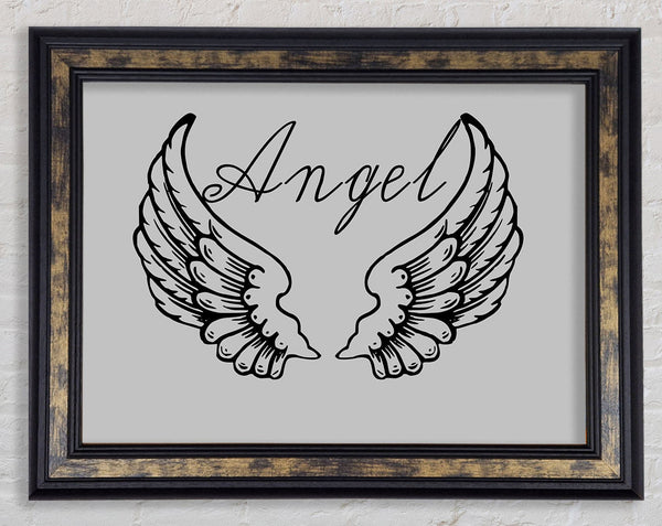 Angel Wings 4 Grey Framed Print
