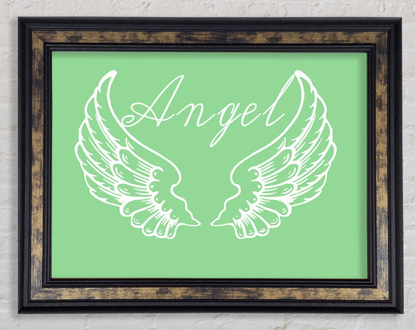Angel Wings 4 Green Framed Print