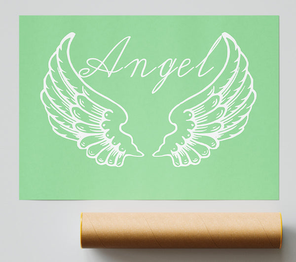 Angel Wings 4 Green Poster