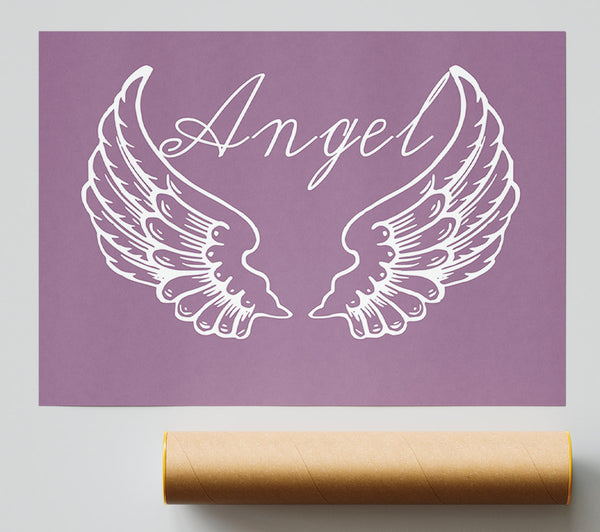 Girls Room Quote Angel Wings 4 Dusty Pink Giclee Print