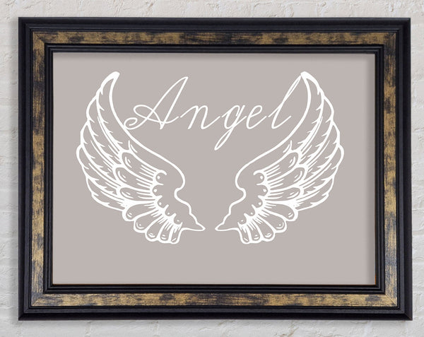 Angel Wings 4 Beige Framed Print
