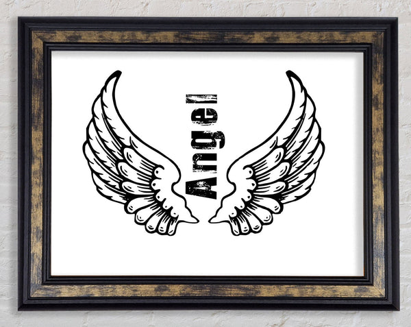 Angel Wings 3 White Framed Print
