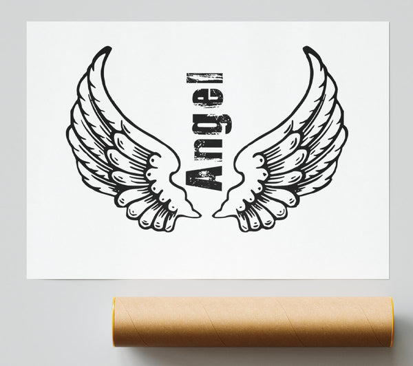 Angel Wings 3 White Poster