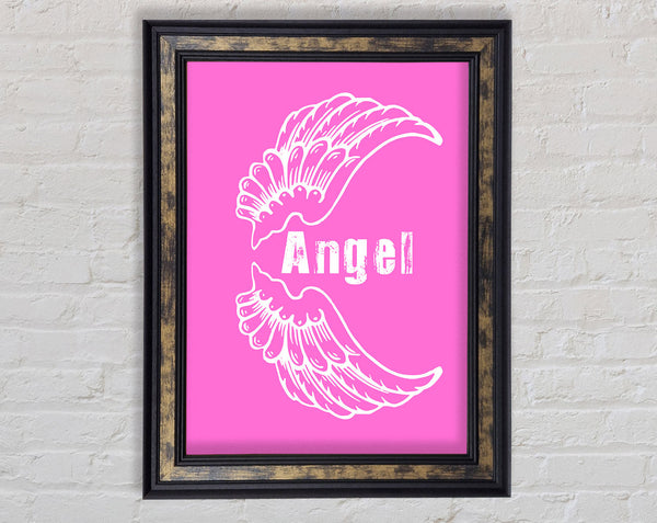 Angel Wings 3 Vivid Pink Framed Print