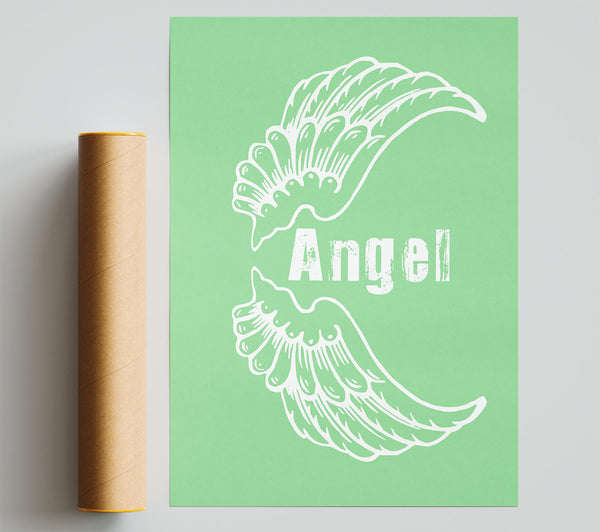 Angel Wings 3 Green Poster
