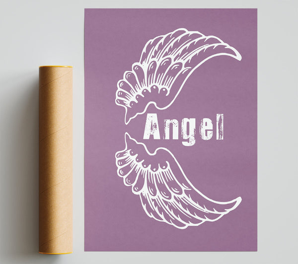 Angel Wings 3 Dusty Pink Poster