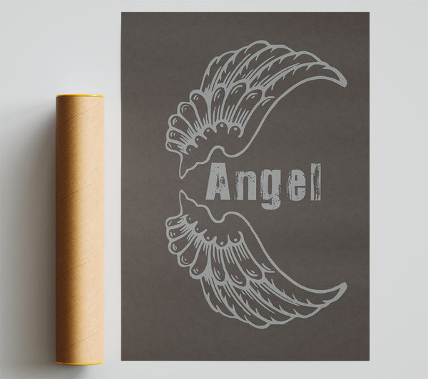 Girls Room Quote Angel Wings 3 Chocolate Print