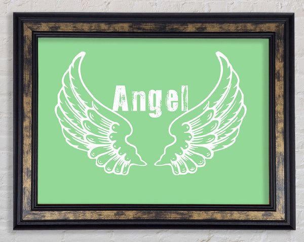 Angel Wings 2 Green Framed Print