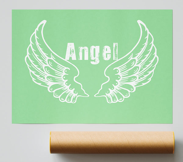Angel Wings 2 Green Print