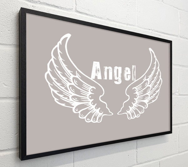 Girls Room Quote Angel Wings 2 Beige