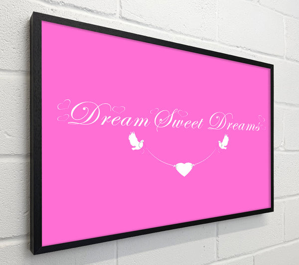 Nursery Quote Dream Sweet Dreams Vivid Pink
