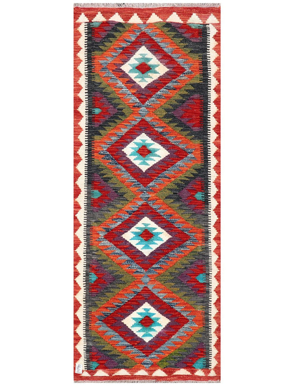 Maimana Afghanistan Kilim Rug - 195 x76 cm