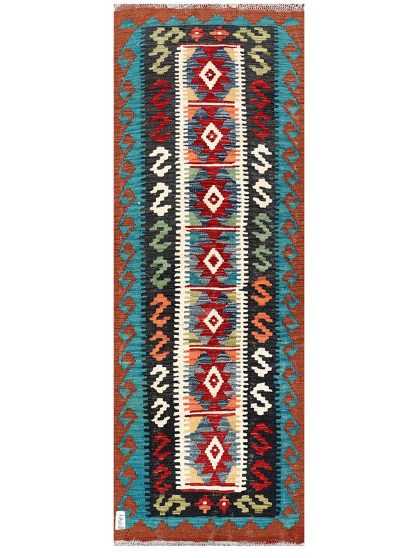 Maimana Afghanistan Kilim Rug - 190 x67 cm