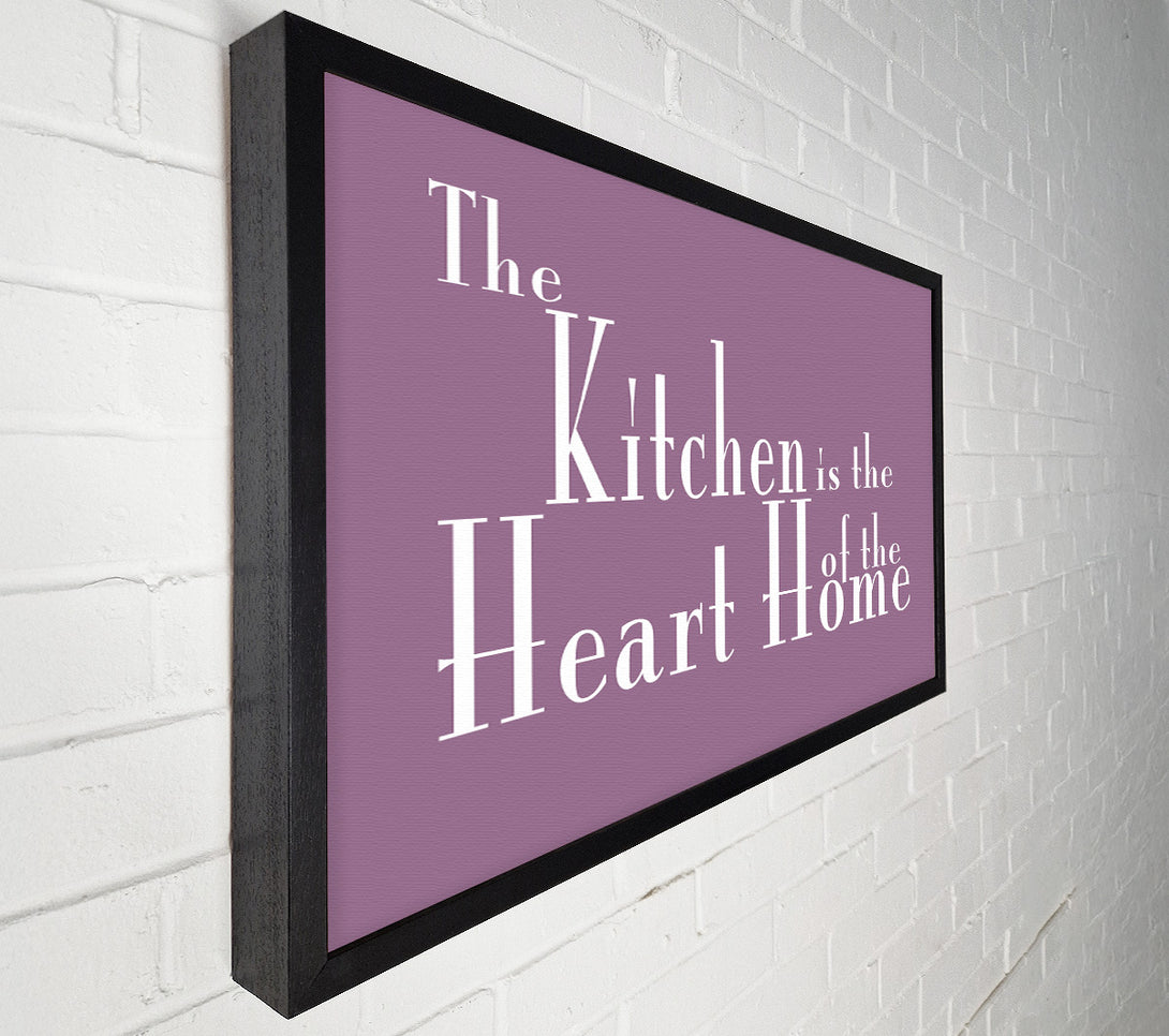  A Canvas Print of Kitchen Quote The Kitchen Is The Heart Of The Home 2 Dusty Pink Canvas Wall Art