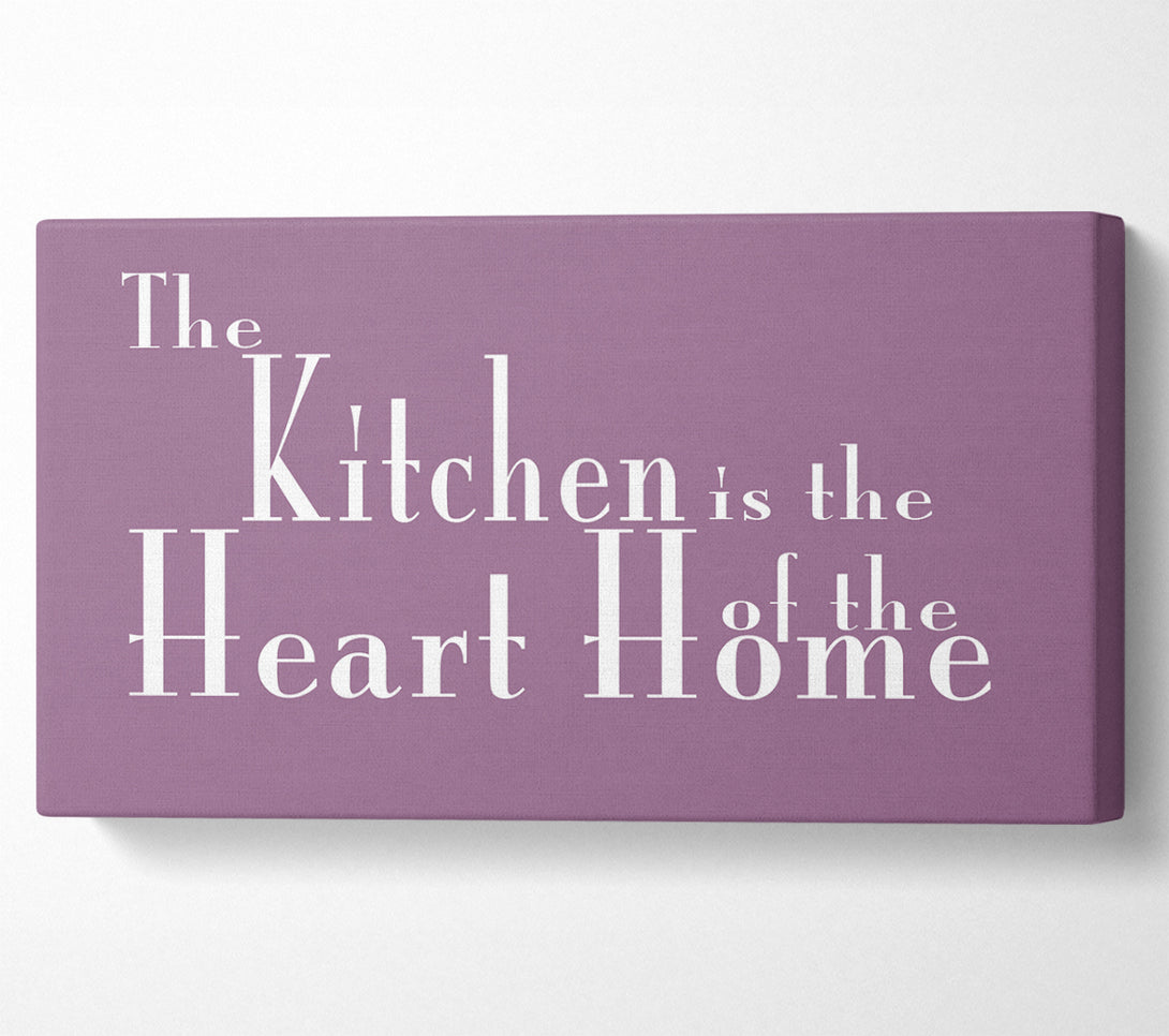  A Canvas Print of Kitchen Quote The Kitchen Is The Heart Of The Home 2 Dusty Pink Canvas Wall Art