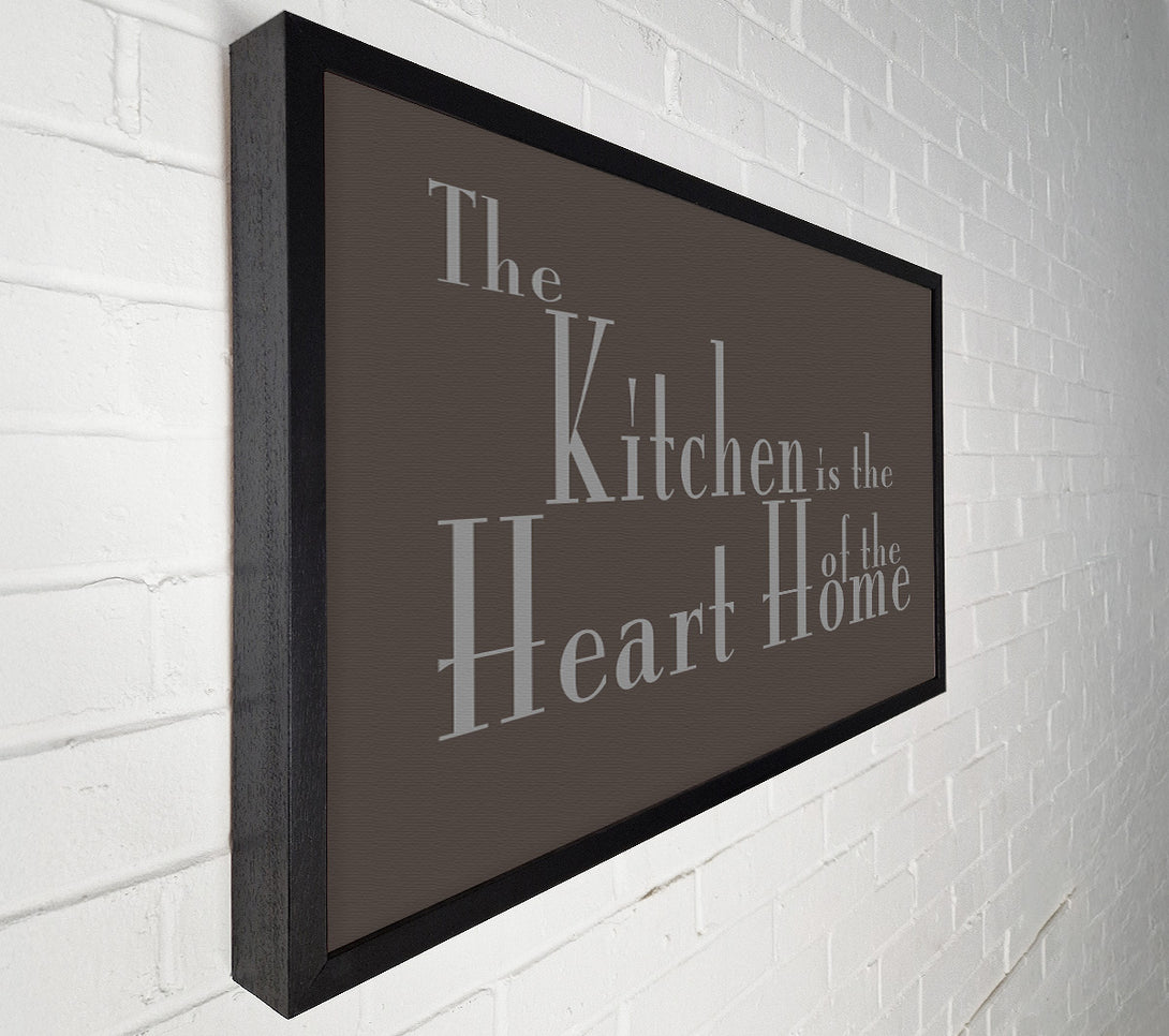  A Canvas Print of Kitchen Quote The Kitchen Is The Heart Of The Home 2 Chocolate Canvas Wall Art