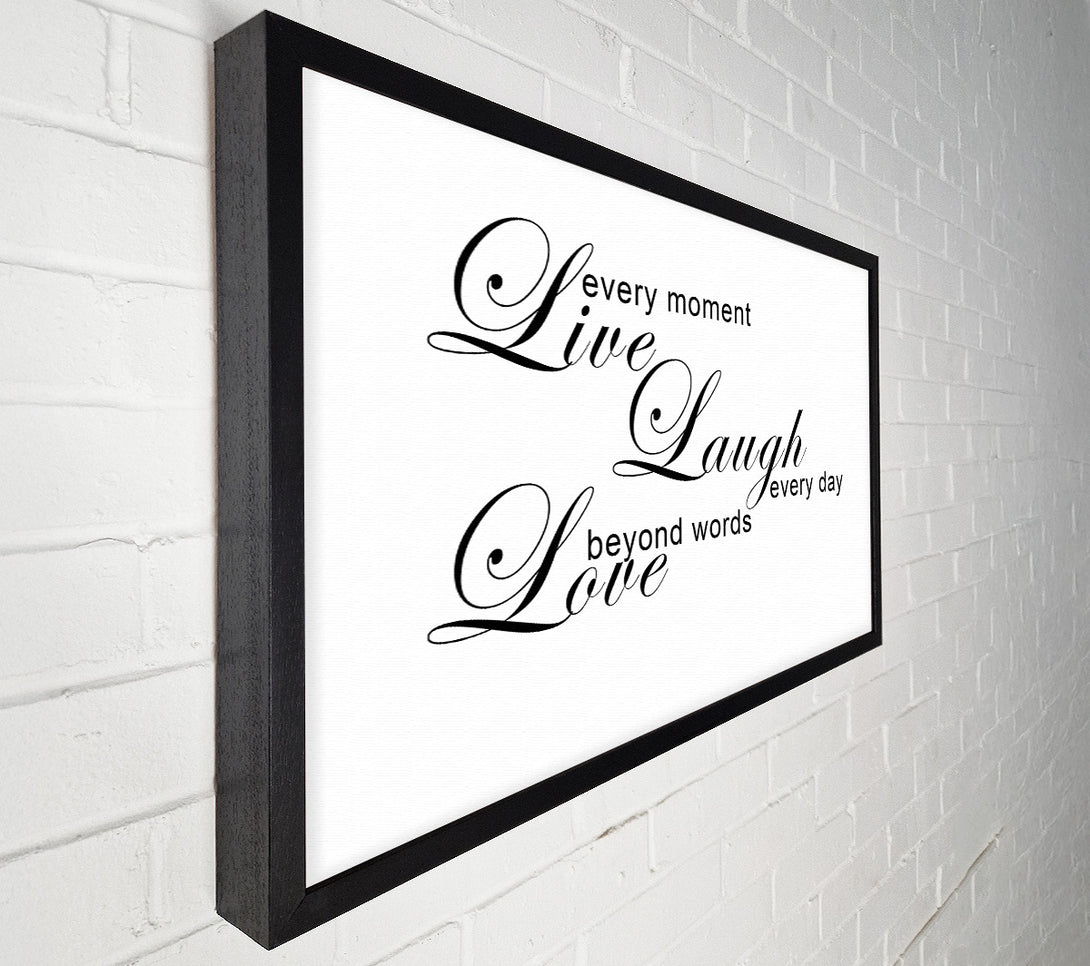  A Canvas Print of Home Quote Live Every Moment 3 White Canvas Wall Art