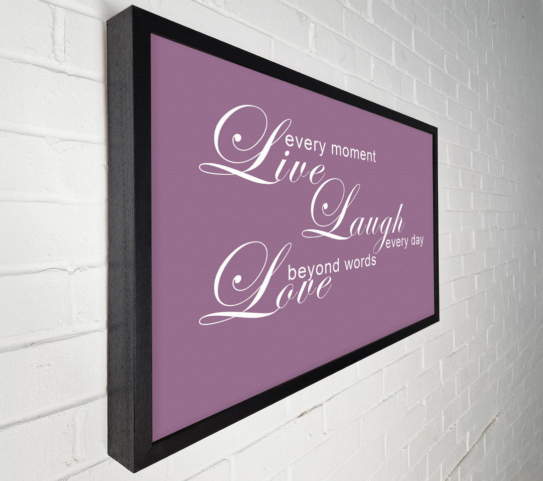  A Canvas Print of Home Quote Live Every Moment 3 Dusty Pink Canvas Wall Art