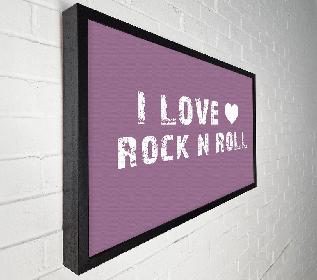  A Canvas Print of Music Quote I Love Rock N Roll Dusty Pink Canvas Wall Art