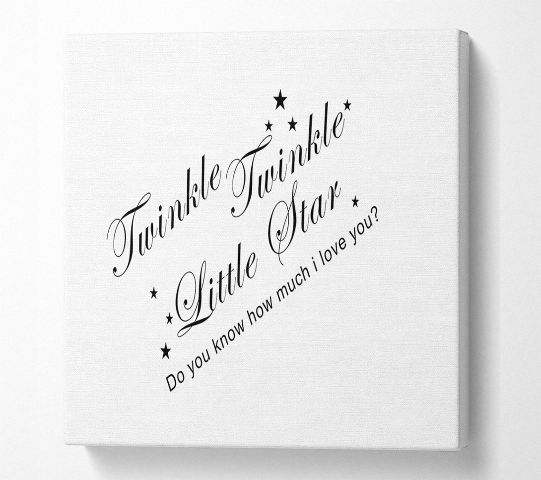  A Canvas Print of Nursery Quote Twinkle Twinkle Little Star 2 White Canvas Print