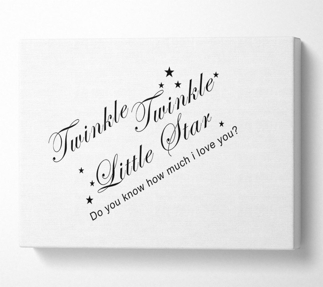  A Canvas Print of Nursery Quote Twinkle Twinkle Little Star 2 White Canvas Print