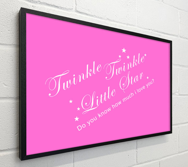 Nursery Quote Twinkle Twinkle Little Star 2 Vivid Pink