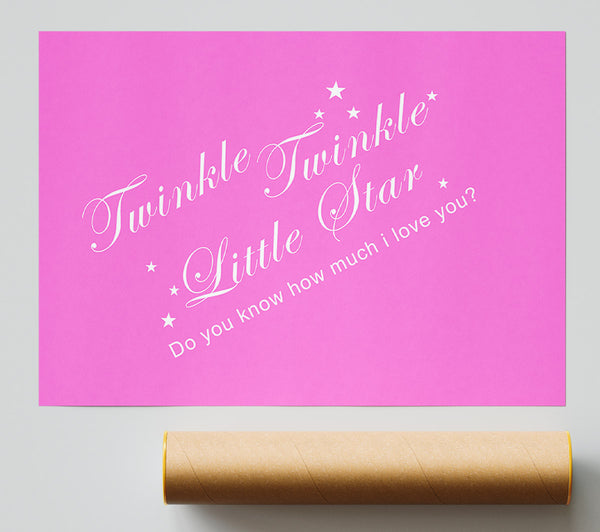 Nursery Quote Twinkle Twinkle Little Star 2 Vivid Pink Print