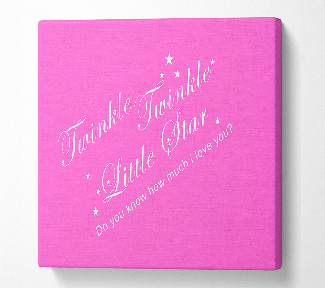  A Canvas Print of Nursery Quote Twinkle Twinkle Little Star 2 Vivid Pink Canvas Art