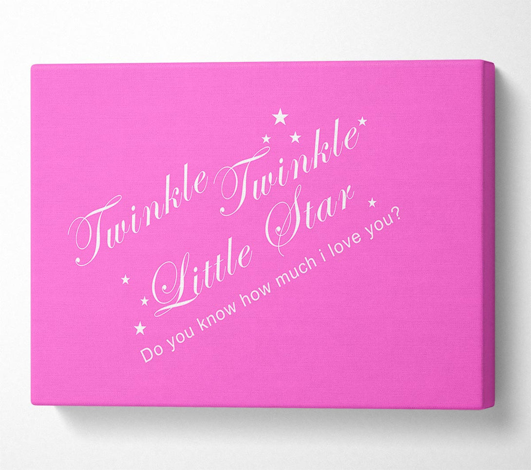  A Canvas Print of Nursery Quote Twinkle Twinkle Little Star 2 Vivid Pink Canvas Art