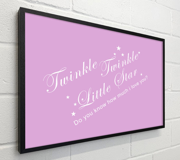 Nursery Quote Twinkle Twinkle Little Star 2 Pink