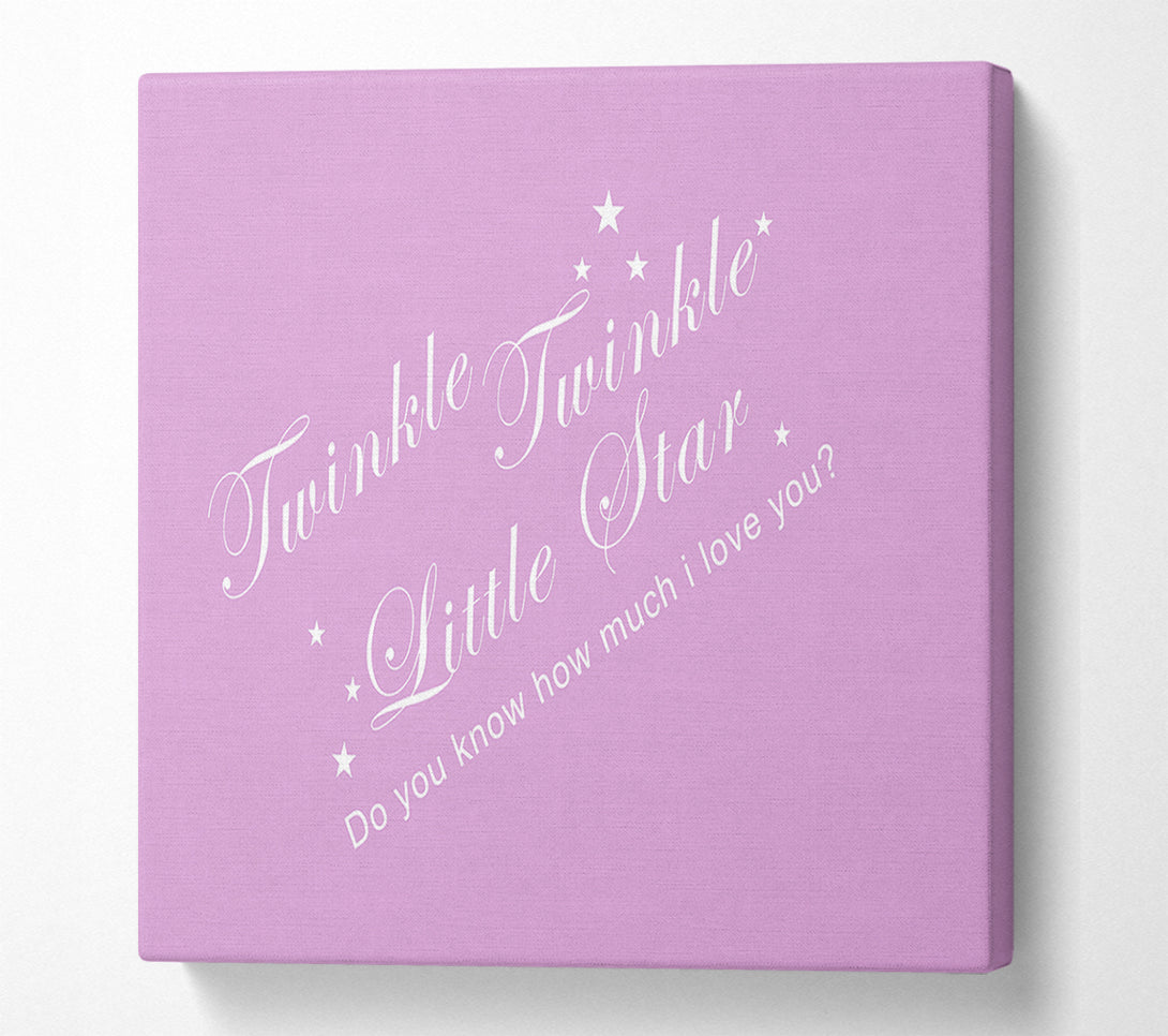  A Canvas Print of Nursery Quote Twinkle Twinkle Little Star 2 Pink Canvas Art