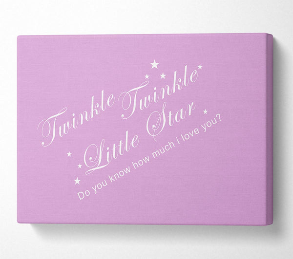  A Canvas Print of Nursery Quote Twinkle Twinkle Little Star 2 Pink Canvas Art