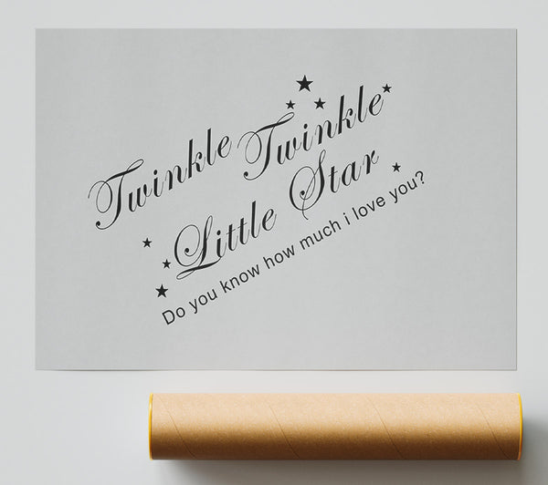 Nursery Quote Twinkle Twinkle Little Star 2 Grey Giclee Print