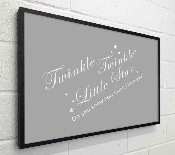 Nursery Quote Twinkle Twinkle Little Star 2 Grey White