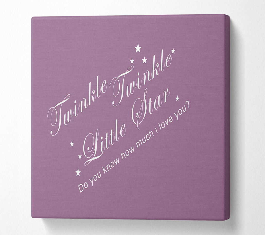  A Canvas Print of Twinkle Twinkle Little Star 2 Dusty Pink Canvas Wall Art