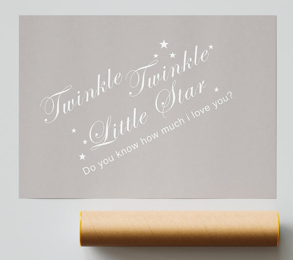 Nursery Quote Twinkle Twinkle Little Star 2 Beige Print