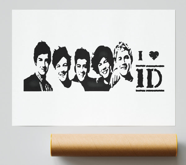 Music Quote I Love 1 Direction White Poster